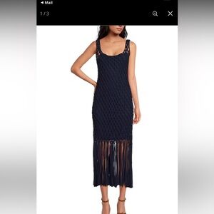 Skies Are Blue, Knit crochet sleeveless midi dress